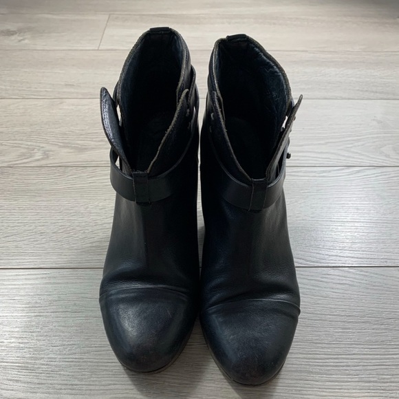 Rag & Bone Black Harrow Leather Heeled Boots - Picture 2 of 13